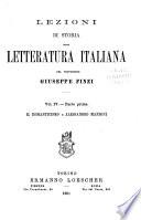 Lezioni di storia della letteratura italiana dettate ad iso delle scuole e delle colte persone: pte.II Giacomo Leopardi e la letteratura contemporanea