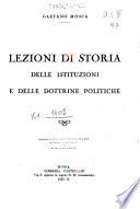 Lezioni di storia delle istituzioni e delle dottrine politiche