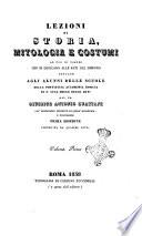 Lezioni di storia, mitologia e costumi... Giuseppe Antonio Guattani