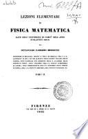 Lezioni elementari di fisica matematica
