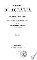 Lezioni orali di agraria date in Empoli dal March. Cosimo Ridolfi