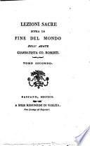 Lezioni sacre sopra la fine del mondo