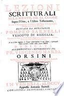 Lezioni scritturali ... sopra l'uno e l'altro Testamentum