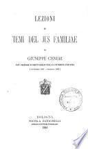 Lezioni su temi del jus familiae