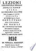 LEZIONI TEOLOGICHE, E MORALI SOPRA IL GIUOCO.