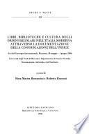 Libri, biblioteche e cultura degli ordini regolari nell'Italia moderna attraverso la documentazione della Congregazione dell'indice
