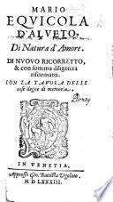 Libri di natura d'Amore. Novamente stampato et ... corretto