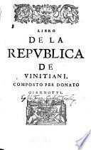 Libro De La Repvblica De Vinitiani
