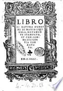 Libro di natura d'amore di Mario Equicola, nouamente stampato, et con somma diligentia corretto