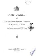 Liceo-ginnasio parificato Pontificio istituto S. Apollinare in Roma. Annuario