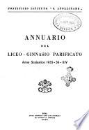 Liceo-ginnasio parificato Pontificio istituto S. Apollinare in Roma. Annuario