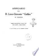 Liceo (R.) ginnasio Galileo in Firenze. Annuario