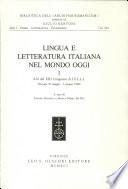 Lingua e letteratura italiana nel mondo oggi