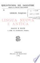Lingua nuova e antica