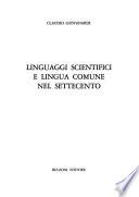 Linguaggi scientifici e lingua comune nel Settecento