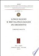 Linguaggio e metalinguaggio in Erodoto