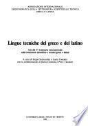 Lingue tecniche del greco e del latino