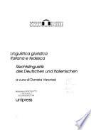 Linguistica giuridica italiana e tedesca-Rechtslinguistil des deutschen und italienischen