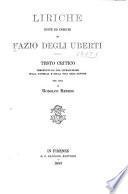 Liriche edite ed inedite di Fazio degli Uberti
