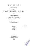 Liriche edite ed inedite. Testo critico preceduto da una intr. sulla famiglia e sulla vita dell' autore per cura di R. Renier. (Raccolta di opere ined. o rare).