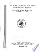 List of Foreign Service Post Records in the National Archives
