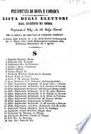 Lista degli elettori del Comune di Roma componenti il 6. dei sei collegi elettorali per la scelta dei deputati al Consiglio Genenrale a forma degli Articoli 23 e 25, dello Statuto fondamentale dei 14 marzo 1848 e delle Dichiarazioni contenute nella Ordinanza Ministeriale del 1 aprile