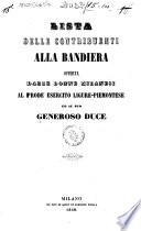 Lista delle contribuenti alla bandiera offerta dalle donne milanesi al prode esercito ligure-piemontese ed al suo generoso duce