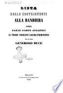 Lista delle contribuenti alla bandiera offerta dalle donne milanesi al prode esercito ligure-piemontese ed al suo generoso duce