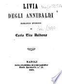 Livia degli Annibaldi romanzo storico di Carlo Tito Dalbono