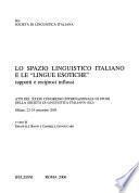 Lo spazio linguistico italiano e le lingue esotiche