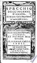 Lo specchio degl'inganni d'amore, di Hilario Gallo Napolitano