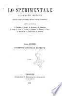 Lo sperimentale ovvero giornale critico di medicina e chirurgia per servire ai bisogni dell'arte salutare