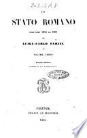Lo stato romano dall'anno 1815 al 1850 Luigi Carlo Farini