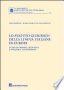Lo statuto giuridico della lingua italiana in Europa