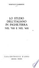 Lo studio dell'italiano in Inghilterra nel '500 e nel '600