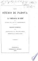 Lo studio di Padova e la Compagnia di Gesù, sul finire del secolo decimosesto