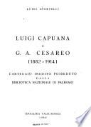 Luigi Capuana a G.A. Cesareo (1882-1914)