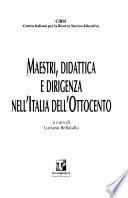Maestri, didattica e dirigenza nell'Italia dell'Ottocento