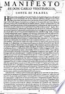 Manifesto di don Carlo Ventimiglia, conte di Prades