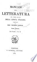 Manuale della letteratura del primo secolo della lingua italiana comp