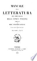 Manuale della letteratura del primo secolo della lingua Italiana