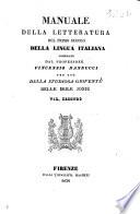 Manuale della letteratura del primo secolo della lingua italiana