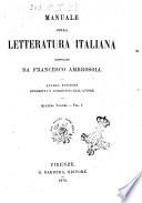 Manuale della letteratura italiana compilato da Francesco Ambrosoli
