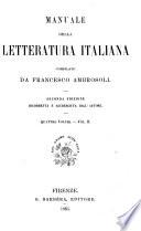 Manuale della letteratura Italiana