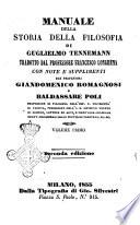 Manuale della storia della filosofia di Guglielmo Tennemann