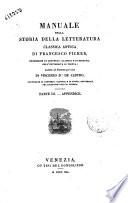 Manuale della storia della letteratura classica antica di Francesco Ficker