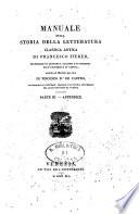 Manuale della storia della letteratura classica antica