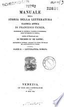 Manuale della storia della letteratura classica antica