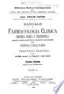 Manuale di farmacologia clinica (materia medica e terapeutica) basata specialmente sui recenti progressi della fisiologia e della clinica