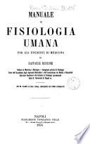 Manuale di fisiologia umana per gli studenti di medicina di Raffaele Renzone